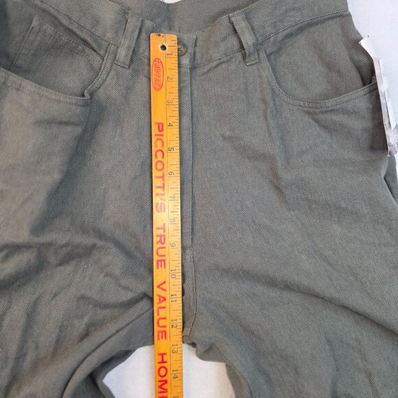 1990s Woolrich Size 12 Herringbone Pants Dark Olive Relaxed Deadstock New - Picture 12 of 12